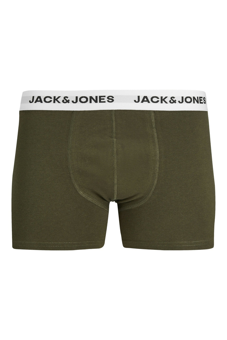 JACK&JONES JACBASIC WHITE WB TRUNKS 5 PACK NOOS 12214455 - Koyu Haki