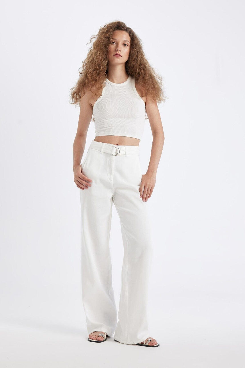 Defacto Kadın Trousers D4467AX - Kırık Beyaz