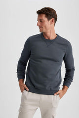 DeFacto Erkek Sweatshirt T3777AZ - Antrasit