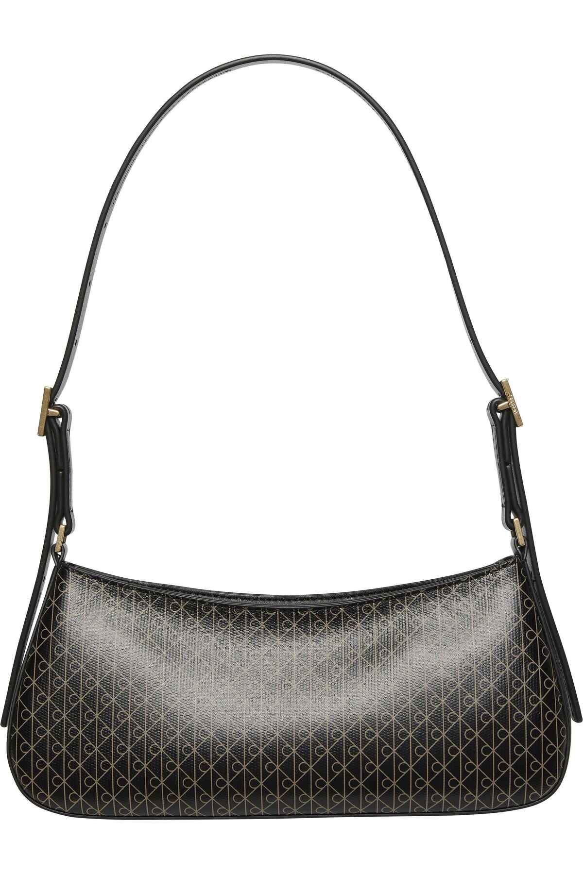 Calvin Klein Emblem AOP Small Shoulder Bag Kadın Omuz Çantası LV04F3324G - Siyah