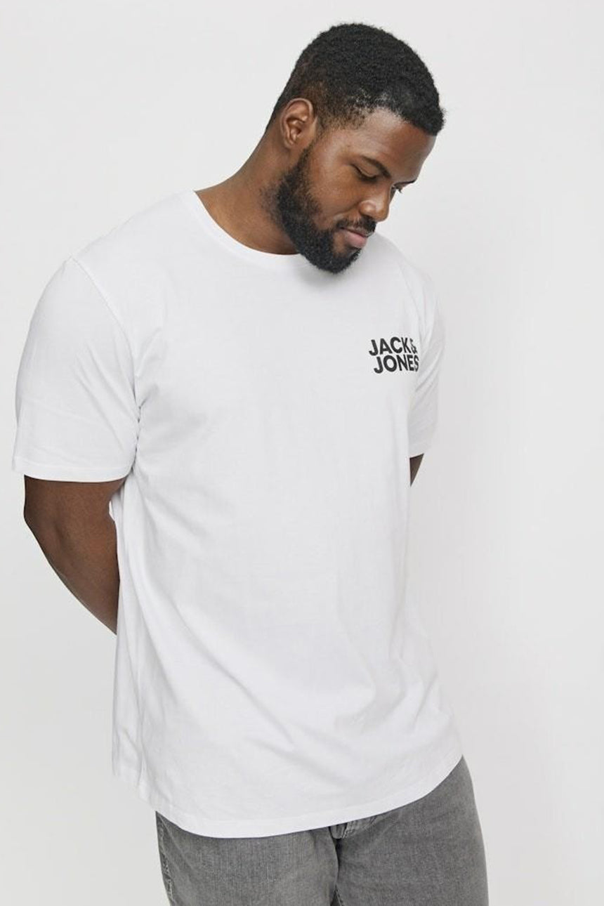 JACK&JONES PLUS JJECORP LOGO TEE SS O-NECK NOOS PLS 12158505 - Beyaz