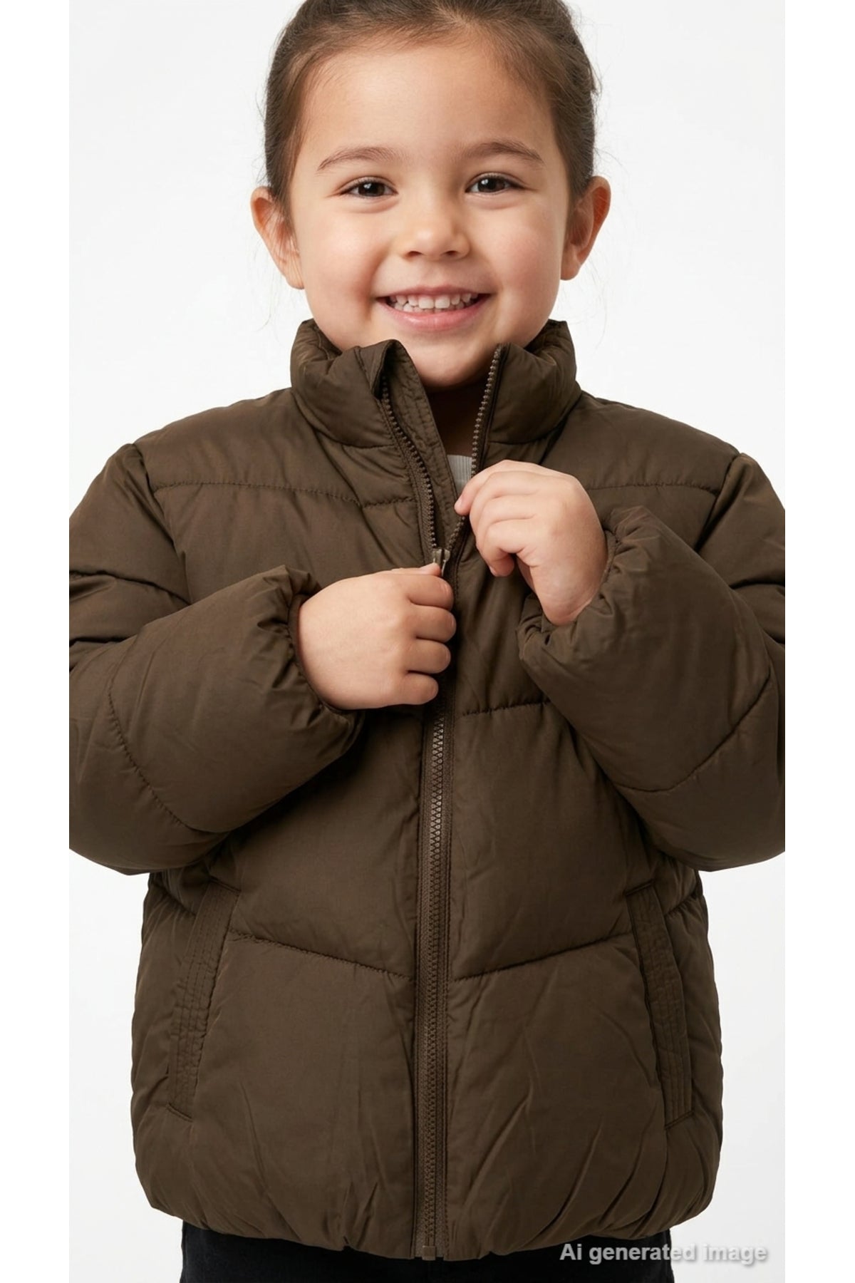 Jack & Jones Kids Maeve Kız Çocuk Şişme Mont 12308240 - Kahverengi