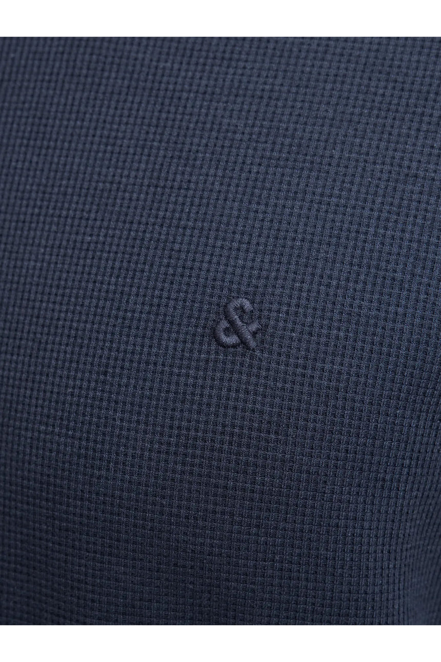 JACK&JONES JJEAUSTIN ZIP POLO SS NOOS PLS 12284618 - Koyu Lacivert