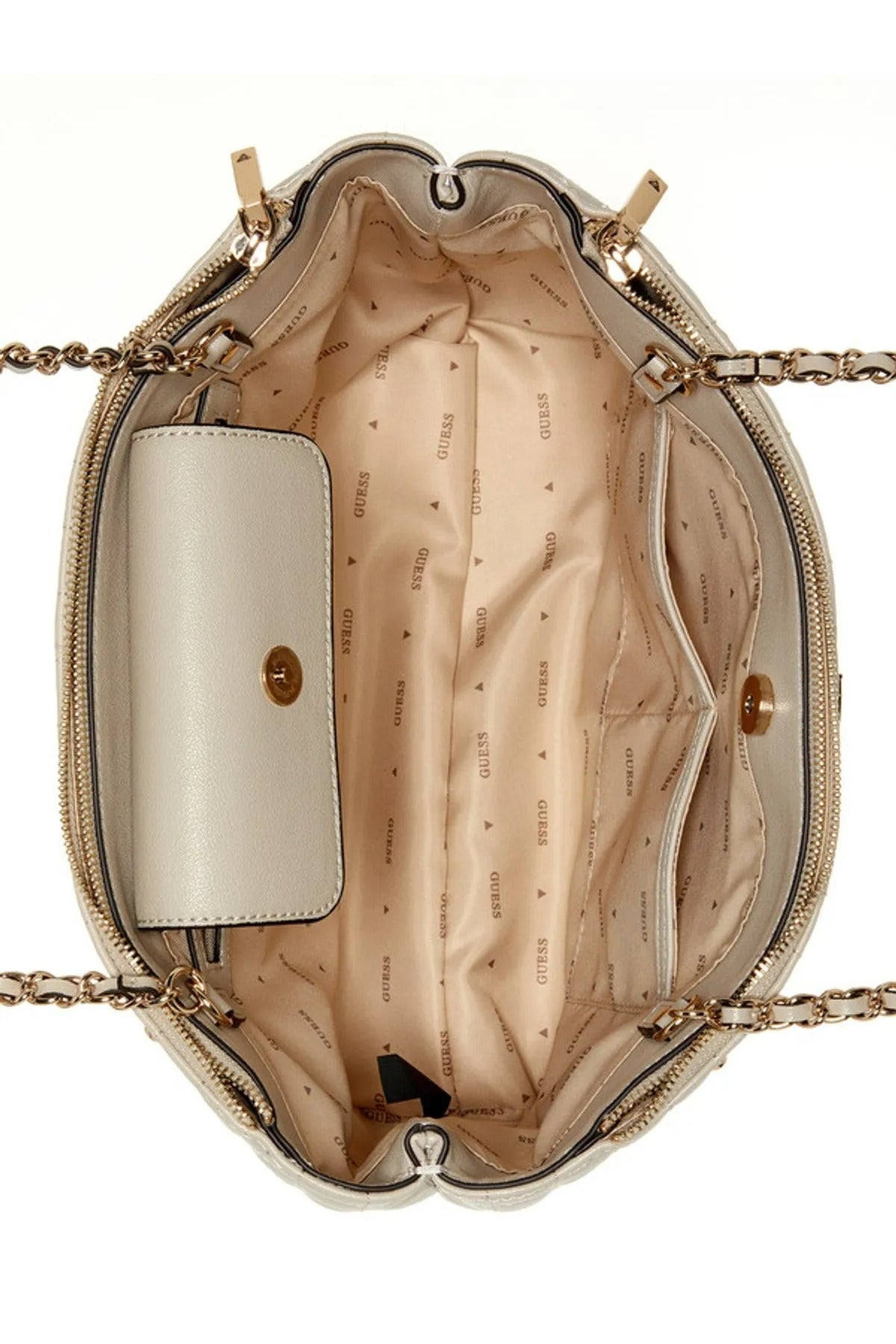 GUESS KADIN NADIRA STATUS TOTE HWQG8424220 - Açık Bej / Krem