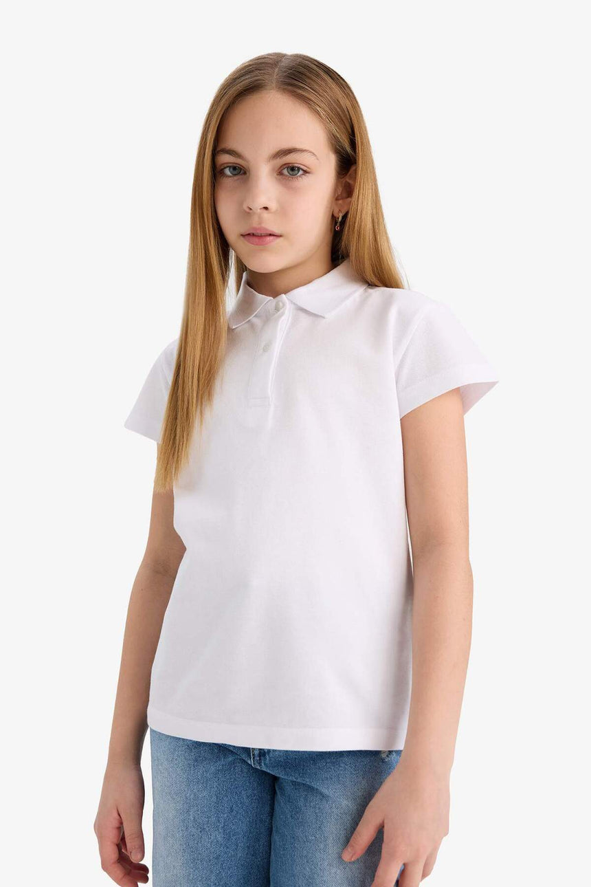 Defacto Çocuk Short Sleeve Polo T-Shirt I0427A6 - Beyaz