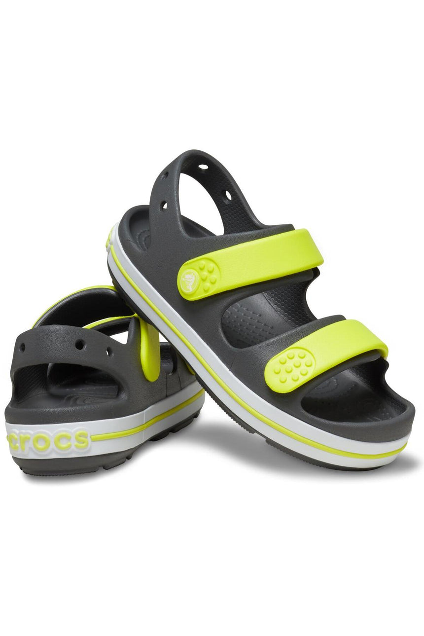 Crocs Kids Crocband Cruiser Sandal K 209423 - Koyu Gri/ Yeşil/ Sarı