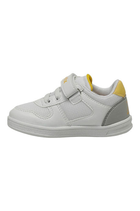 Sporline Kinetix Fermos beyaz ve sarı detaylı suni deri çocuk sneaker ayakkabı
