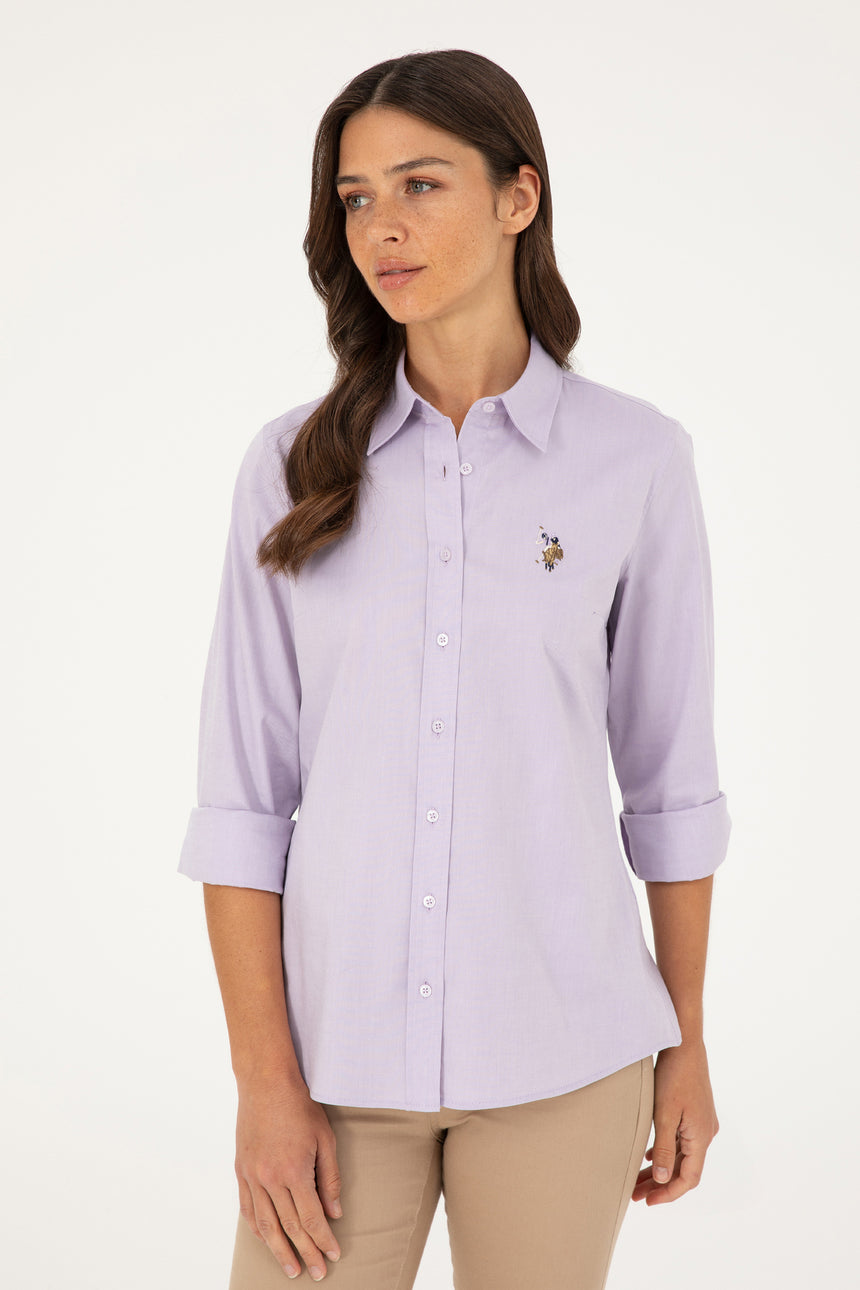 US POLO ASSN BAYAN DOKUMA GÖMLEK 1840357 - Lila