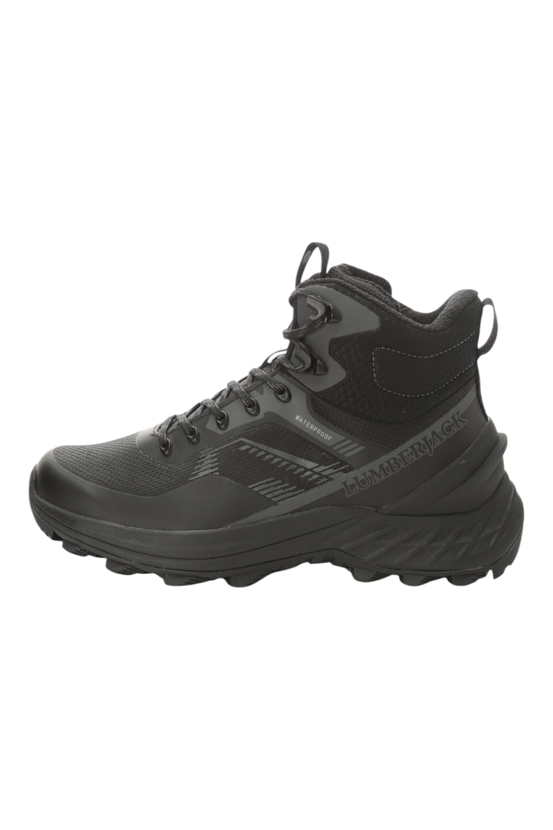 Sporline Lumberjack Mendel HI siyah erkek outdoor bot, su geçirmez özellikli, dayanıklı tabanlı ve bağcıklı tasarım.
