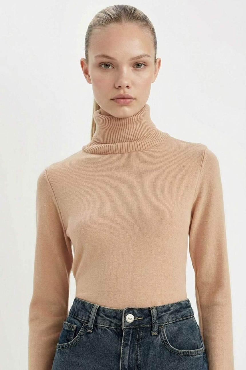Defacto Kadın Pullover H1651Az - Açık Kahve