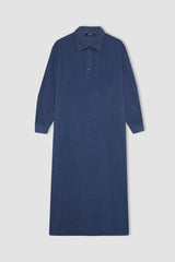Defacto Kadın Long Sleeve Knitted Dress B7260AX - Mavi