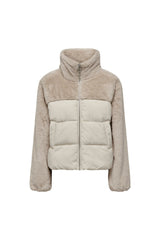 only onlwanja fur puffer mix jacket cc otw 15292945 - Bej/ Açık Gri