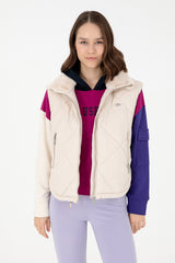 US POLO ASSN BAYAN DOKUMA YELEK 1939820 - Krem