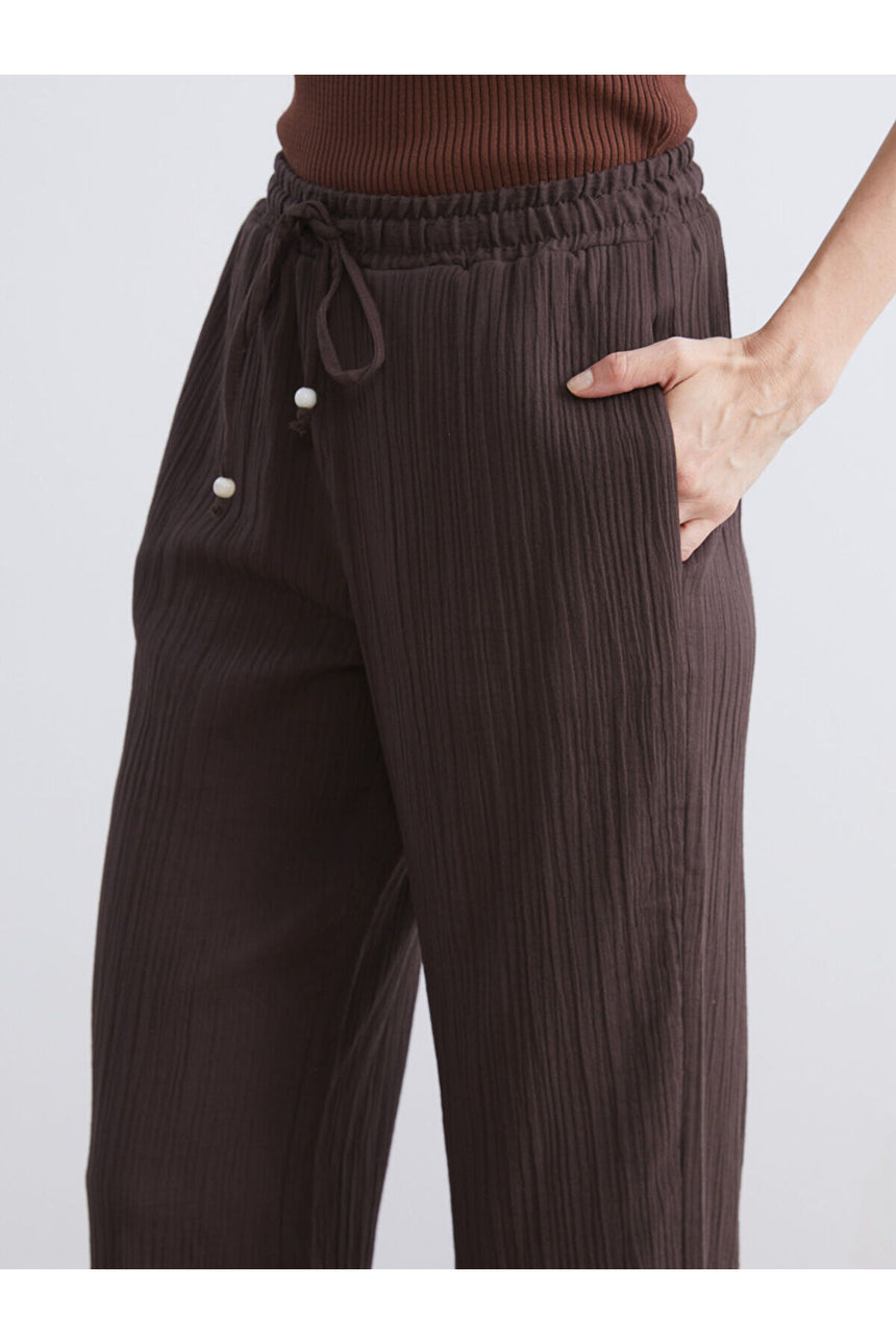 LC Waikiki Kadın Pantolon W5K927D8 - Koyu Kahverengi