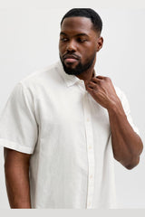 JACK&JONES JJEBREEZE LINEN BLEND SHIRT S/S SN PLS 12294285 - Beyaz