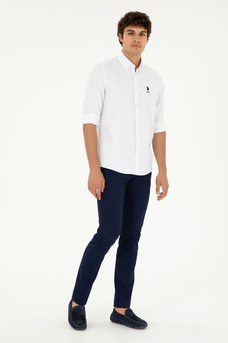 US POLO ASSN ERKEK DOKUMA GÖMLEK 1886621 - Beyaz