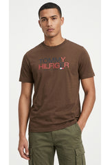 Tommy Hilfiger Erkek BRAND LOVE BIG TEXT TEE MW0MW42369 - Kahverengi