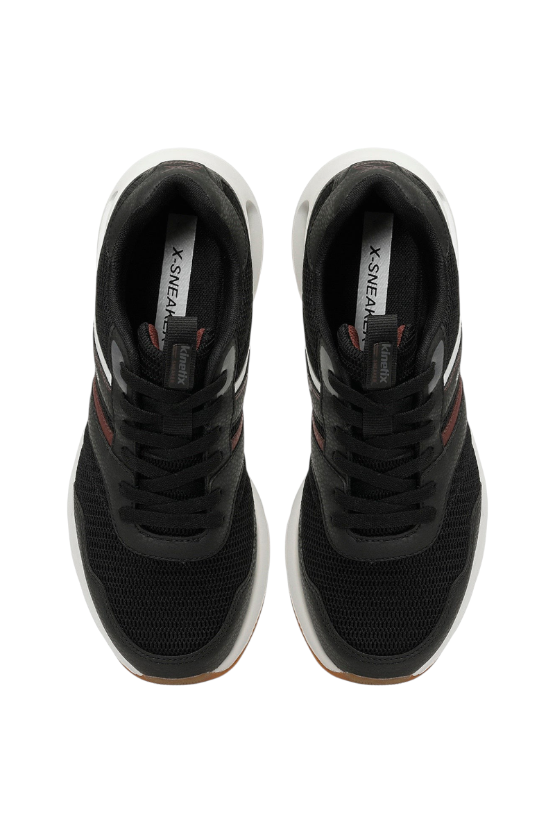 Sporline Kinetix Colonel TX siyah tekstil erkek sneaker, üstten görünüm