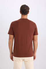 DeFacto V7699AZ Erkek T-Shirt - Kahverengi