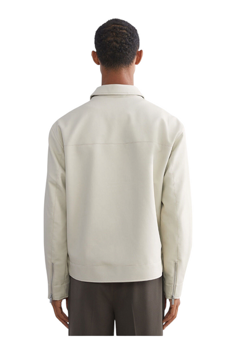 Sporline LC Waikiki erkek açık gri regular kesim polyester ceket, arkadan görünüm