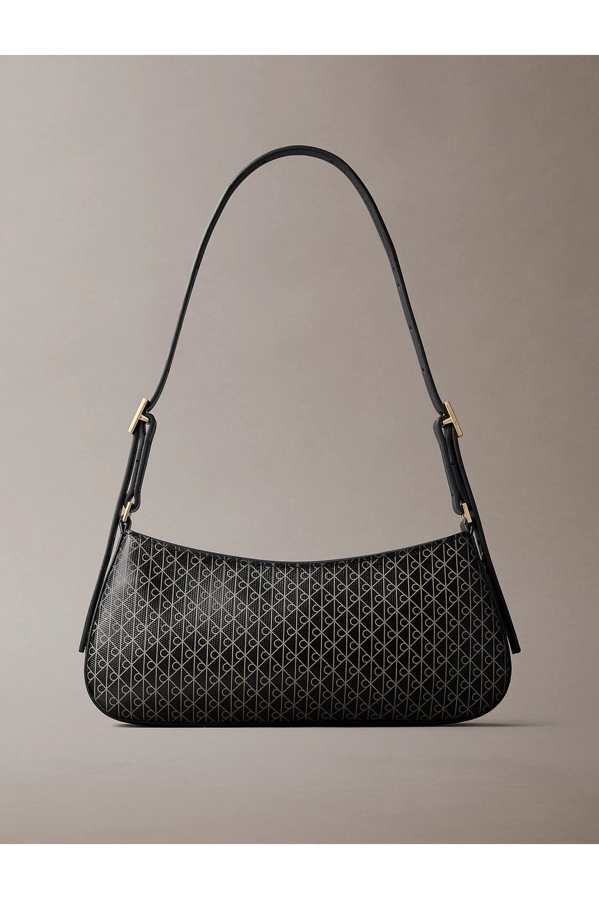 Calvin Klein Kadın EMBLEM AOP SMALL SHOULDER BAG LV04F3324G - Siyah