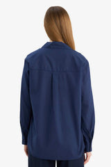 Defacto Kadın Woven Top W7734AZ - Koyu Lacivert