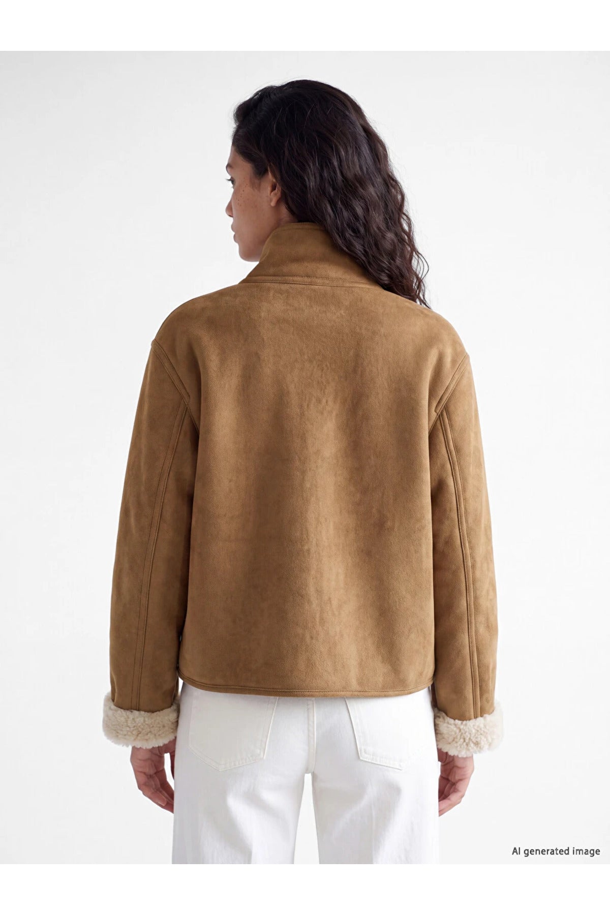 LC Waikiki Kadın Oversize Süet Görünümlü Mont W6BF71B8 - Kahverengi