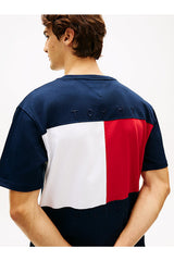 Tommy Hilfiger Erkek FLAG TEE MW0MW42382DCC - Mavi