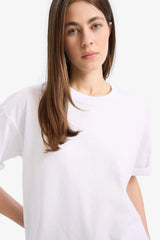 Defacto Kadın Short Sleeve T-Shirt C0099AX - Mor/ Beyaz