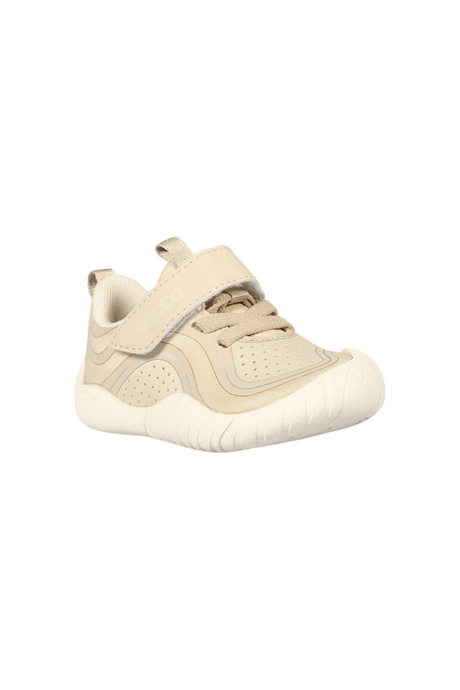 Sporline Vicco bej renkli, cırt cırtlı ve bağcıklı suni deri erkek çocuk sneaker ayakkabı