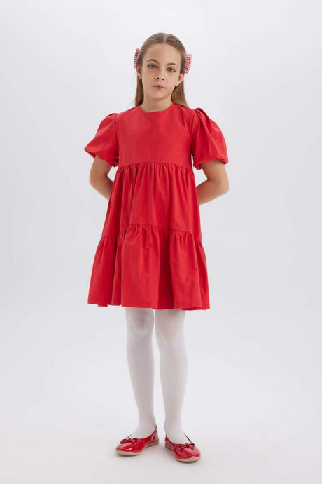 Defacto Çocuk Woven Dress B6927A8 - Kırmızı