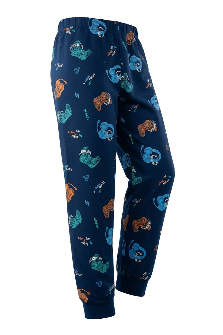 LC Waikiki Çocuk Baskılı Pijama Takımı W64081D4 - Koyu Lacivert