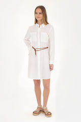 US POLO ASSN BAYAN DOKUMA ELBİSE 1864246 - Ekru