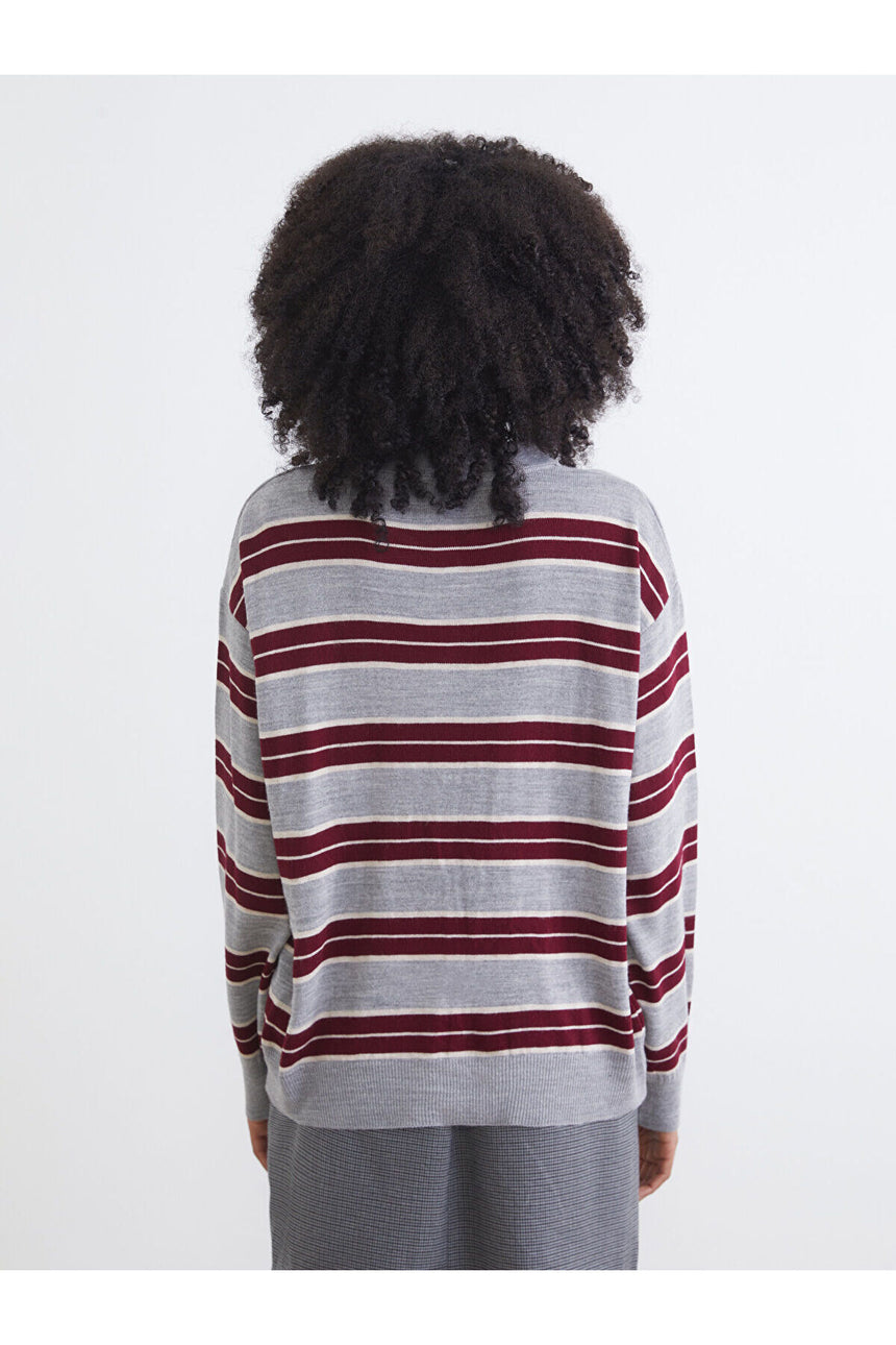LCW KADIN W5NF84B8 KZK,BERSTRIPED-TR - Gri