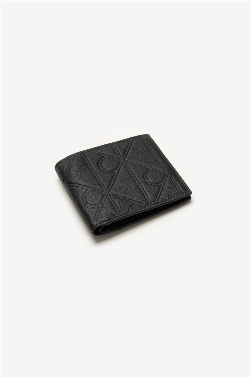 Calvin Klein Erkek XL EMBLEM AOP EMBSS EW BILLFOLD LV04D1177G - Siyah