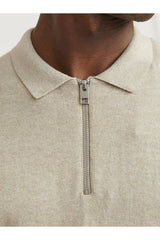 Jack & Jones Emil Erkek Polo Yaka Triko Kazak 12268210 - Bej / Açık Taba