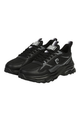 Sporline Pierre Cardin siyah suni deri erkek sneaker, günlük spor ayakkabı modeli.