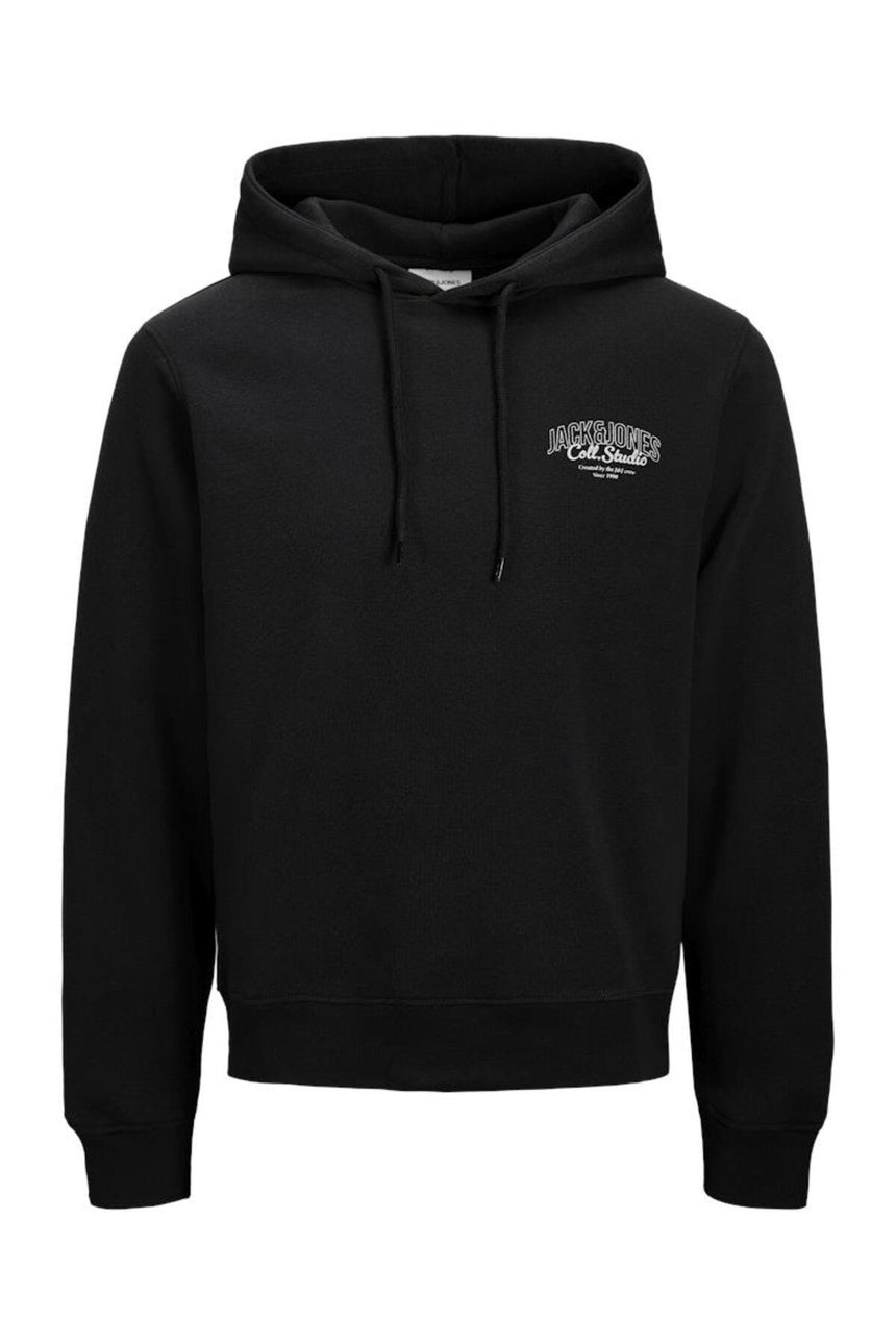 JACK&JONES JJMAKOTO SWEAT HOOD 12278606 - Siyah