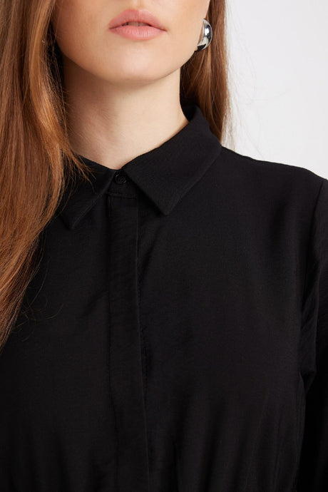 Defacto Kadın Long Sleeve Woven Dress D5851Ax - Siyah