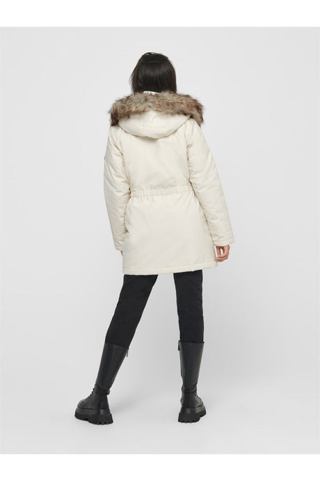 only onliris fur winter parka cc 2023 otw 15304625 - Açık Krem