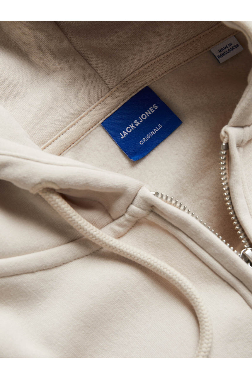 JACK&JONES JORVESTERBRO SWEAT ZIP HOOD NOOS 12241691 - Bej/ Açık Gri