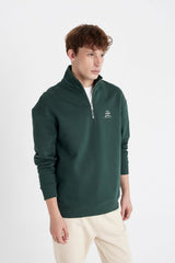 Defacto Erkek Sweat Shirt C6132AX - Koyu Yeşil