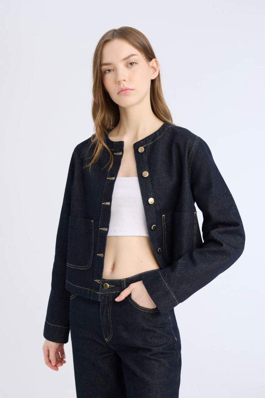 Defacto Kadın Jacket D5153Ax - Koyu Mavi