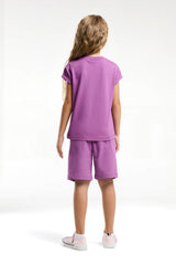 U.S. Polo Assn. Kız Çocuk Bermuda Takım Us2086-4 - Mor