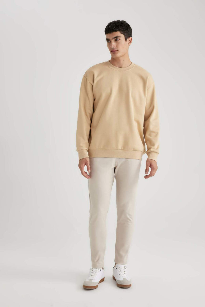 Defacto Erkek Sweat Shirt T5139Az - Kahverengi / Kum Beji