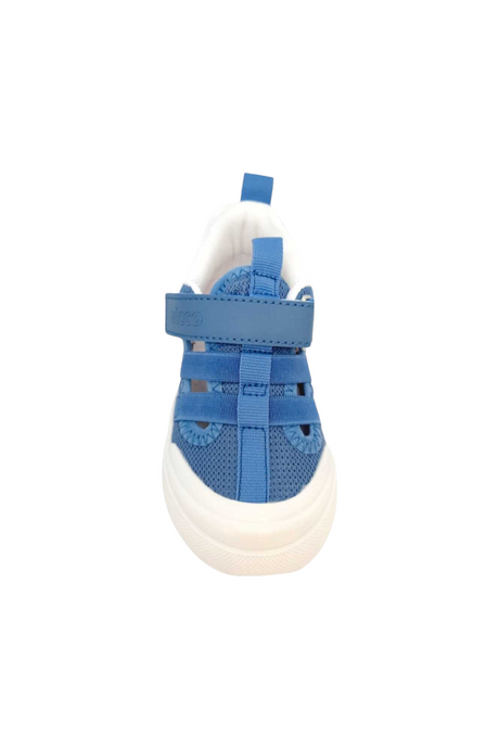 Sporline Vicco mavi tekstil unisex çocuk sneaker, cırt cırtlı bantlı ve beyaz tabanlı spor ayakkabı