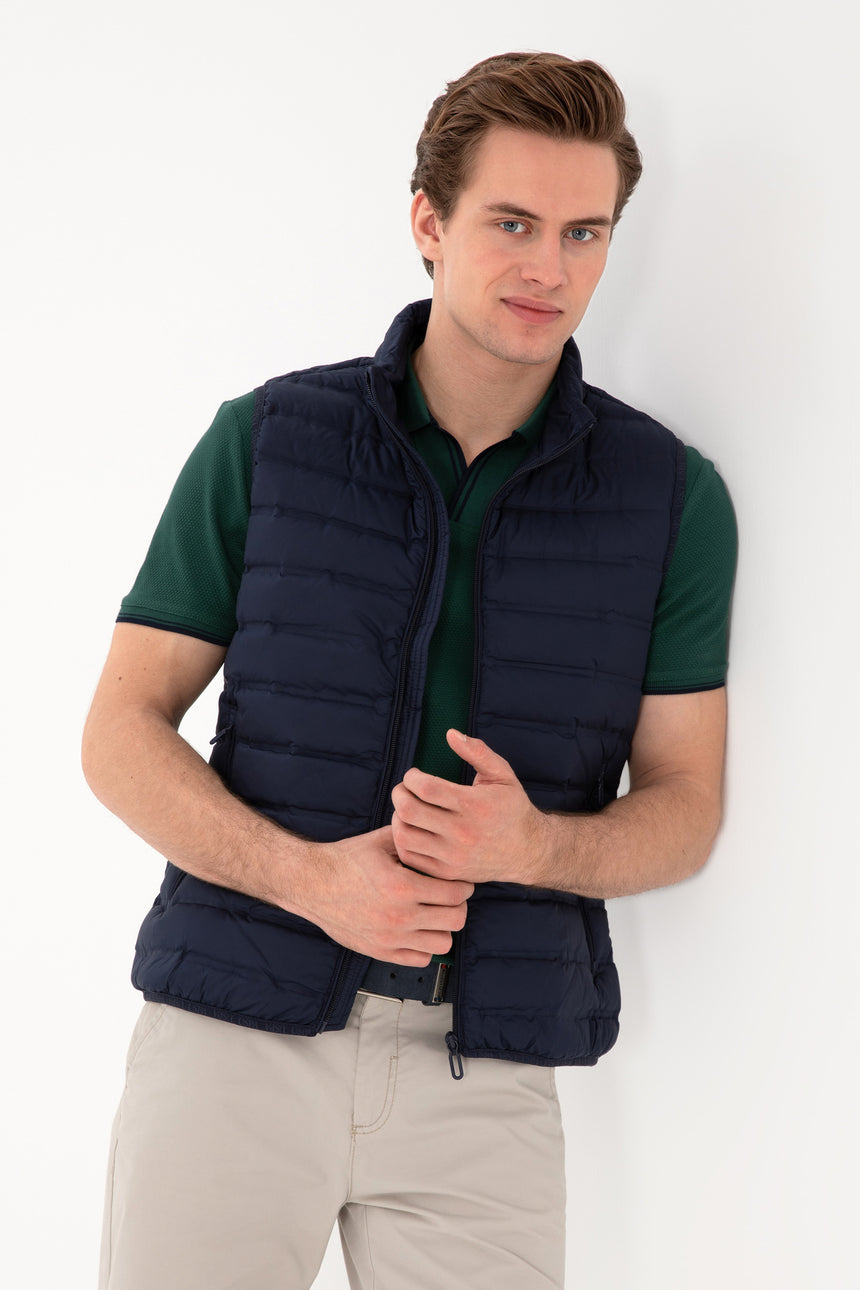 US POLO ASSN ERKEK DOKUMA YELEK 2101038 - Lacivert