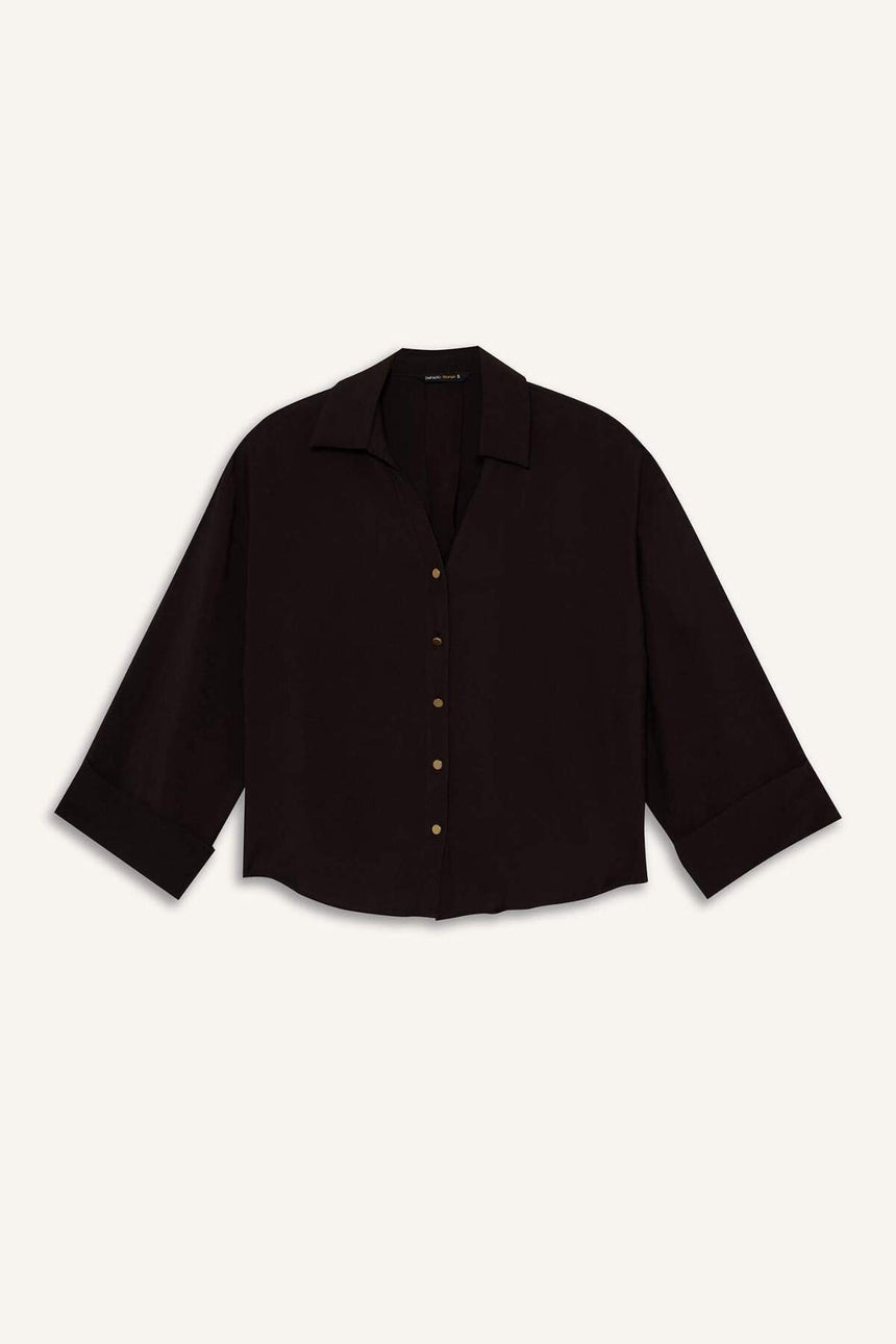Defacto Kadın Long Sleeve Shirt E9007Ax - Kahverengi