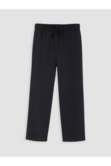 LC Waikiki Erkek Çizgili Gömlek Yaka Pijama Takımı W62734B8 - Siyah
