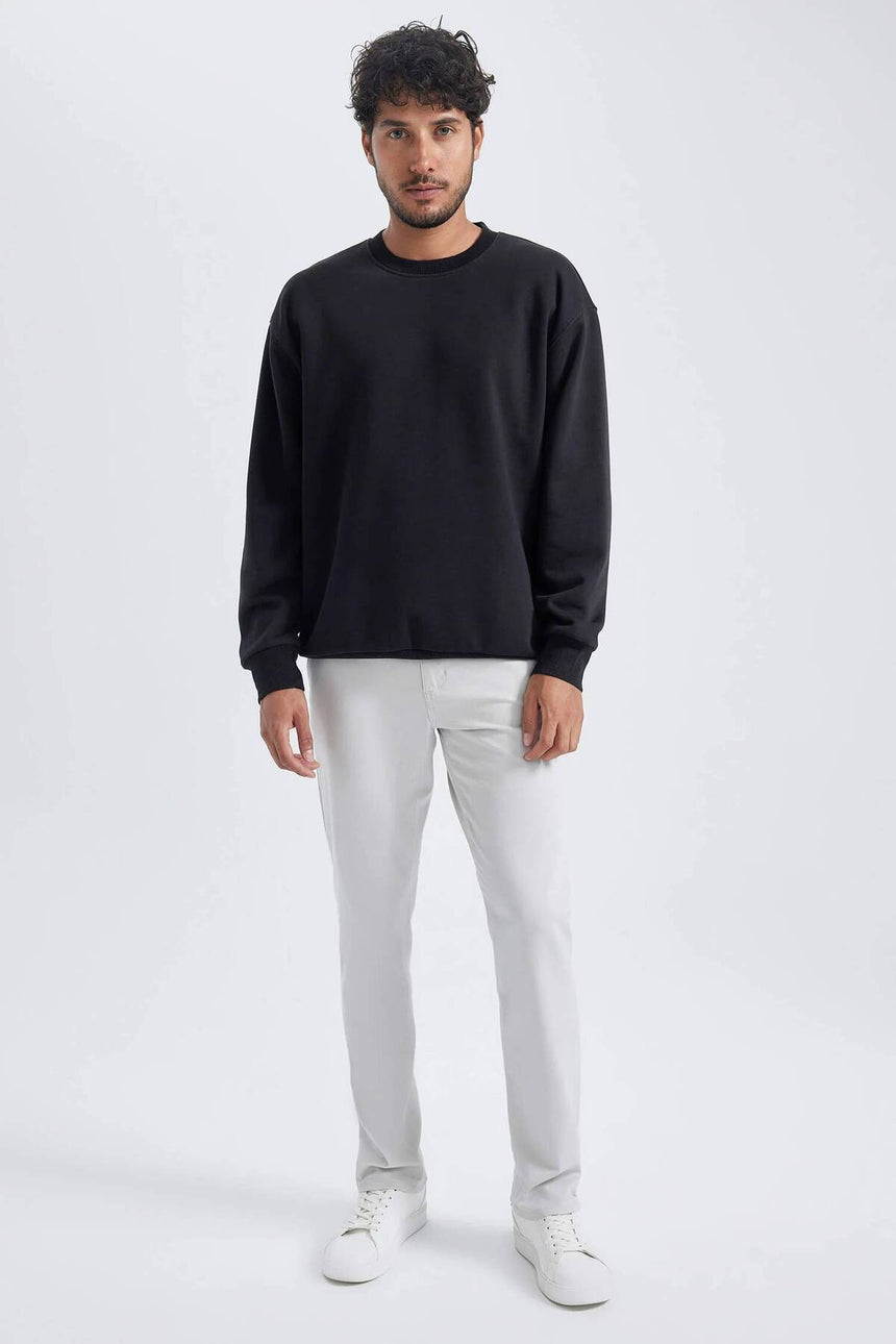 Defacto Erkek Sweat Shirt T5139AZ - Siyah
